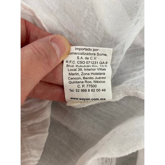 Wayan Natural Wear Women's Size M White Cotton Eyelet Boho Babydoll Dress - Picture 7 of 7